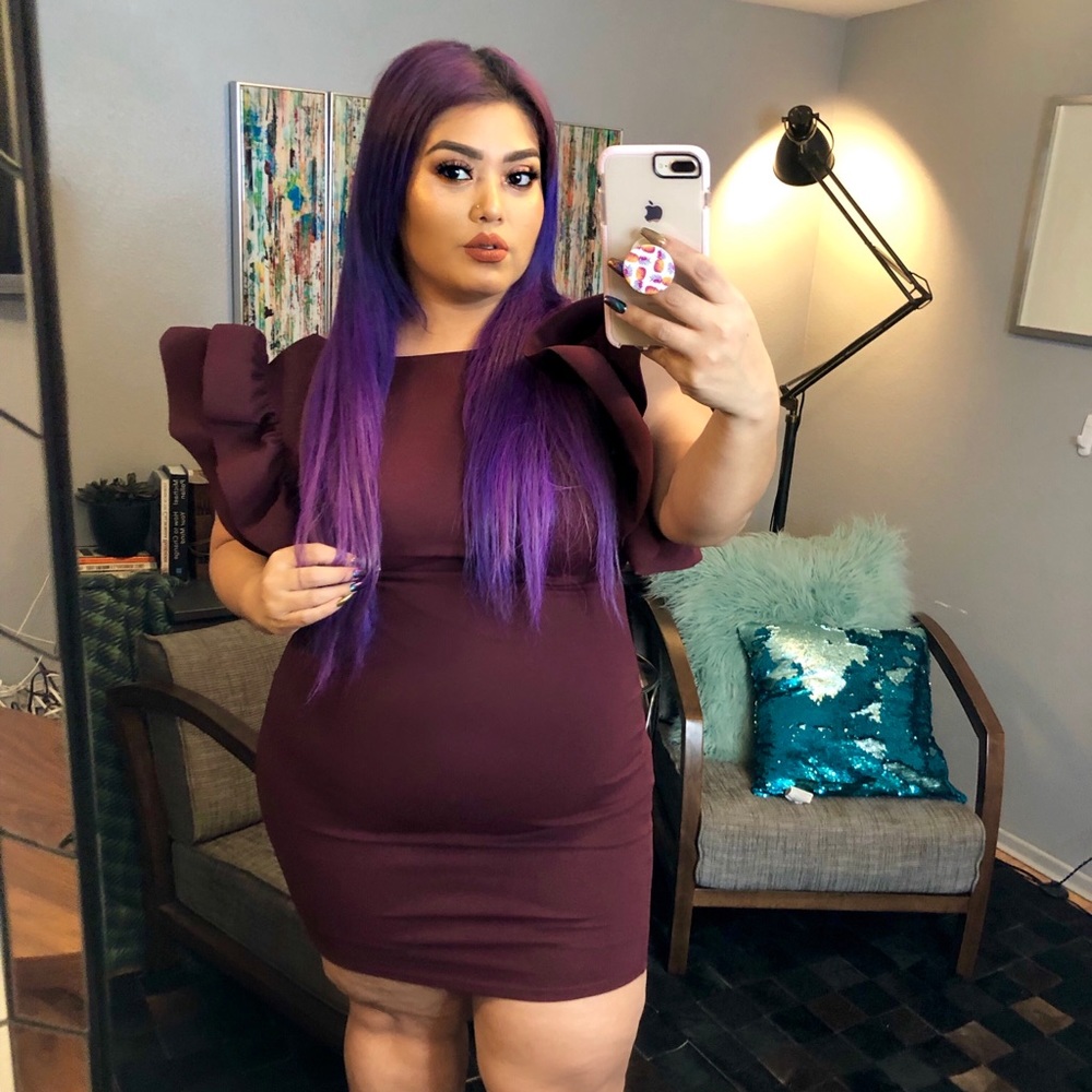 Burgundy knit dress